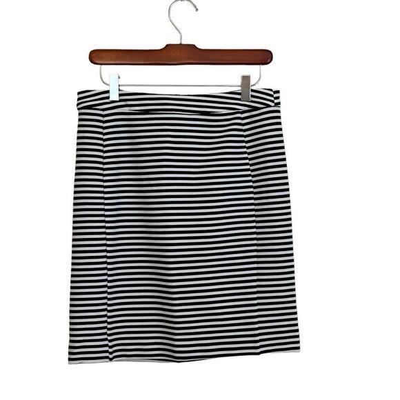 41 Hawthorne Black Striped Pencil Skirt Size Medium‎ - Picture 1 of 14